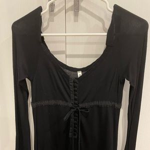 Ladies Mystree Black Long Sleeve Blouse Size Small